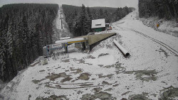 Modrá sjezdovka - dojezd k lanové dráze