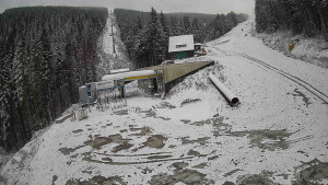 Červenohorské sedlo - Modrá sjezdovka - dojezd k lanové dráze - 19.11.2025 v 08:50 Červenohorské sedlo - Modrá sjezdovka - dojezd k lanové dráze - 19.11.2025 v 08:50
