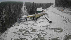 Modrá sjezdovka - dojezd k lanové dráze