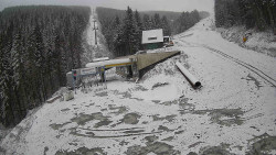 Modrá sjezdovka - dojezd k lanové dráze