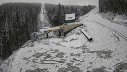 Modrá sjezdovka - dojezd k lanové dráze