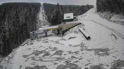 Modrá sjezdovka - dojezd k lanové dráze