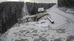 Modrá sjezdovka - dojezd k lanové dráze