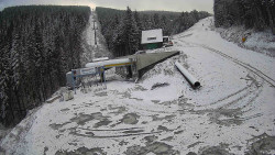 Modrá sjezdovka - dojezd k lanové dráze