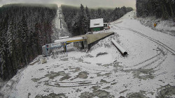 Modrá sjezdovka - dojezd k lanové dráze