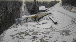 Modrá sjezdovka - dojezd k lanové dráze