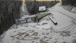 Modrá sjezdovka - dojezd k lanové dráze