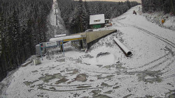 Modrá sjezdovka - dojezd k lanové dráze