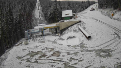 Modrá sjezdovka - dojezd k lanové dráze