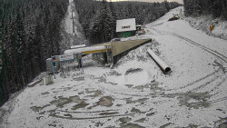 Modrá sjezdovka - dojezd k lanové dráze