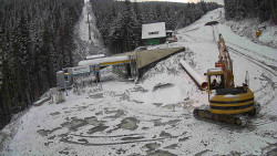 Modrá sjezdovka - dojezd k lanové dráze