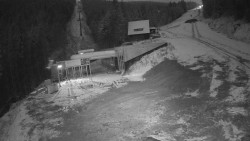 Modrá sjezdovka - dojezd k lanové dráze