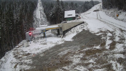 Modrá sjezdovka - dojezd k lanové dráze