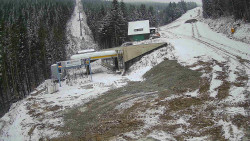 Modrá sjezdovka - dojezd k lanové dráze