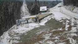 Modrá sjezdovka - dojezd k lanové dráze