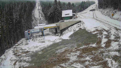 Modrá sjezdovka - dojezd k lanové dráze