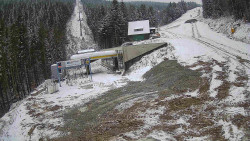 Modrá sjezdovka - dojezd k lanové dráze