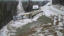 Modrá sjezdovka - dojezd k lanové dráze