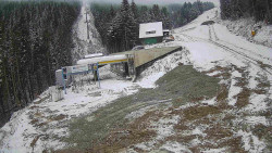 Modrá sjezdovka - dojezd k lanové dráze