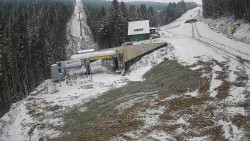 Modrá sjezdovka - dojezd k lanové dráze