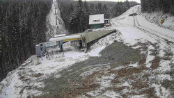 Modrá sjezdovka - dojezd k lanové dráze