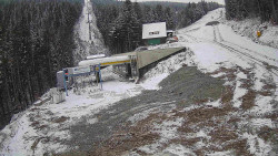 Modrá sjezdovka - dojezd k lanové dráze