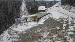 Modrá sjezdovka - dojezd k lanové dráze