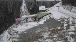 Modrá sjezdovka - dojezd k lanové dráze