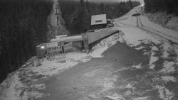 Modrá sjezdovka - dojezd k lanové dráze