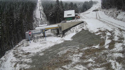 Modrá sjezdovka - dojezd k lanové dráze