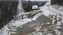 Modrá sjezdovka - dojezd k lanové dráze