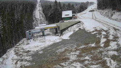 Modrá sjezdovka - dojezd k lanové dráze