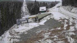 Modrá sjezdovka - dojezd k lanové dráze