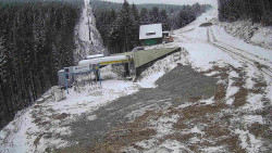 Modrá sjezdovka - dojezd k lanové dráze