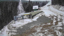 Modrá sjezdovka - dojezd k lanové dráze