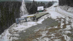 Modrá sjezdovka - dojezd k lanové dráze