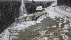 Modrá sjezdovka - dojezd k lanové dráze