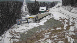 Modrá sjezdovka - dojezd k lanové dráze