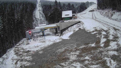 Modrá sjezdovka - dojezd k lanové dráze