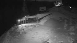 Modrá sjezdovka - dojezd k lanové dráze