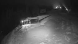 Modrá sjezdovka - dojezd k lanové dráze