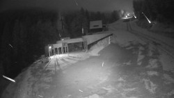 Modrá sjezdovka - dojezd k lanové dráze