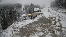 Modrá sjezdovka - dojezd k lanové dráze