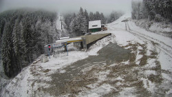 Modrá sjezdovka - dojezd k lanové dráze