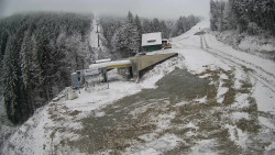 Modrá sjezdovka - dojezd k lanové dráze