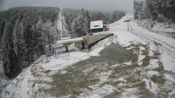 Modrá sjezdovka - dojezd k lanové dráze