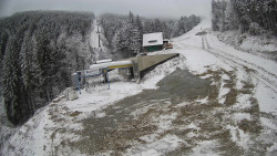 Modrá sjezdovka - dojezd k lanové dráze