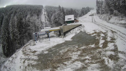 Modrá sjezdovka - dojezd k lanové dráze