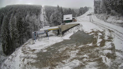 Modrá sjezdovka - dojezd k lanové dráze