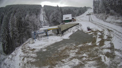 Modrá sjezdovka - dojezd k lanové dráze